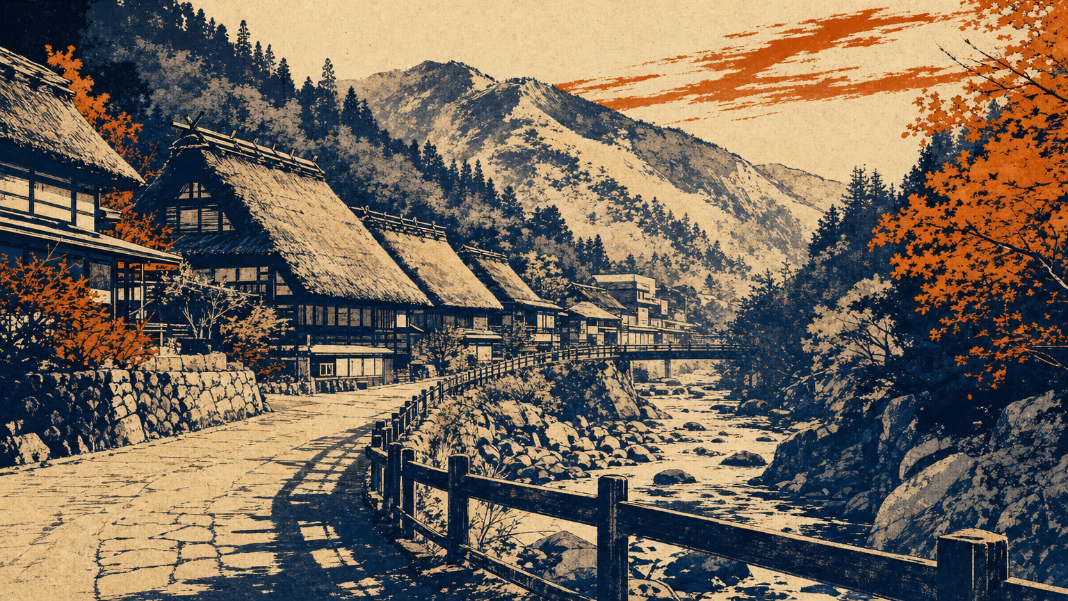 湯西川温泉街(朝の散策)
